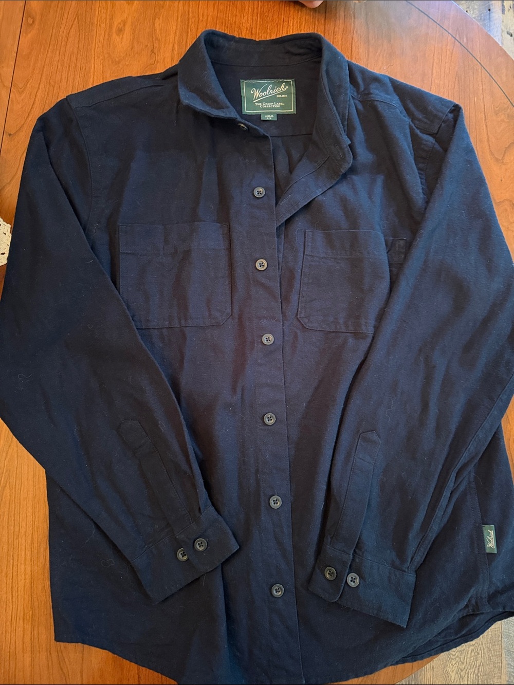 Woolrich Men's Dark Navy Button-Front Shirt Jacket